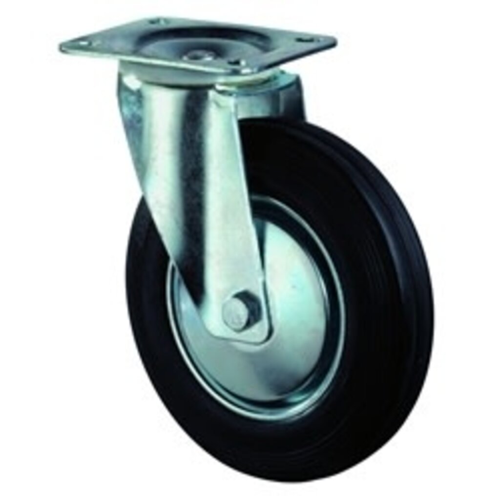 Zwenkwiel  Rubber zwart