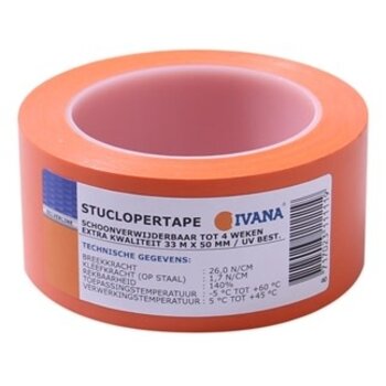 STUCLOPERTAPE     IVANA  33 MTR. X 50 MM. ORANJE