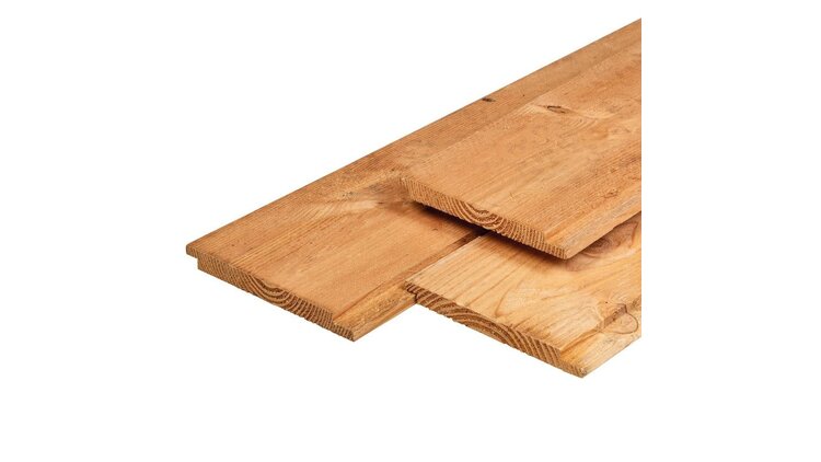 Douglas dubbel lip profiel houtpakket onbehandeld - beton schutting systeem