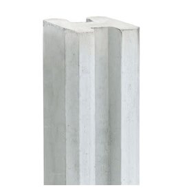 Berton©-sleufpaal Zaan wit/grijs. vlakke kop