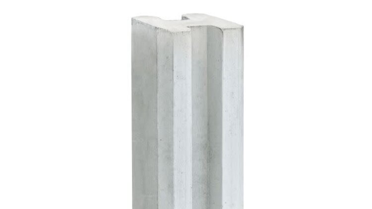 Berton©-sleufpaal Zaan wit/grijs. vlakke kop