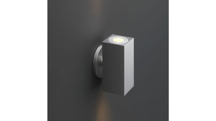 Wandlamp Lamego zilver 2 x 1.5 watt up and down