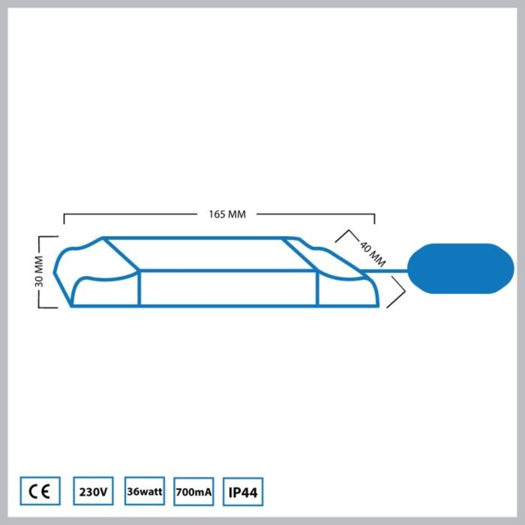 LED transformator | connector 12-gats | parallel | 36 watt