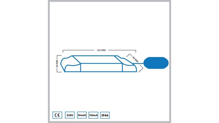 LED transformator | connector 12-gats | parallel | 36 watt