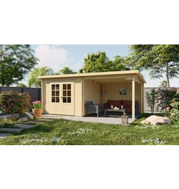 Blokhut - Tuinhuis 28mm Chappo met overkapping