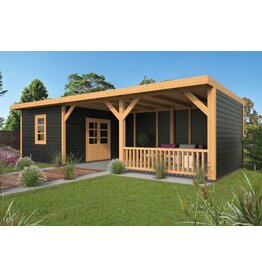 DHZ Plat dak Nijverdal  Zwart  900x410cm incl. schroefpakket