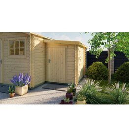 Blokhut - Tuinhuis Aanbouw | 44 mm | vuren, onbehandeld