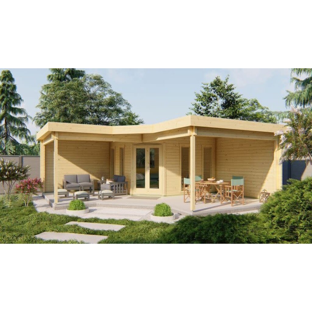 Blokhut - Tuinhuis Bridgend - 70 mm - onbehandeld