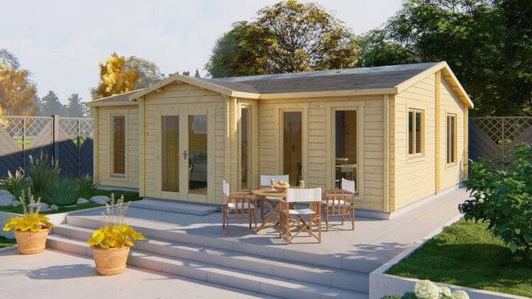 Blokhut - Tuinhuis Mullingar - 70 mm - vuren onbehandeld