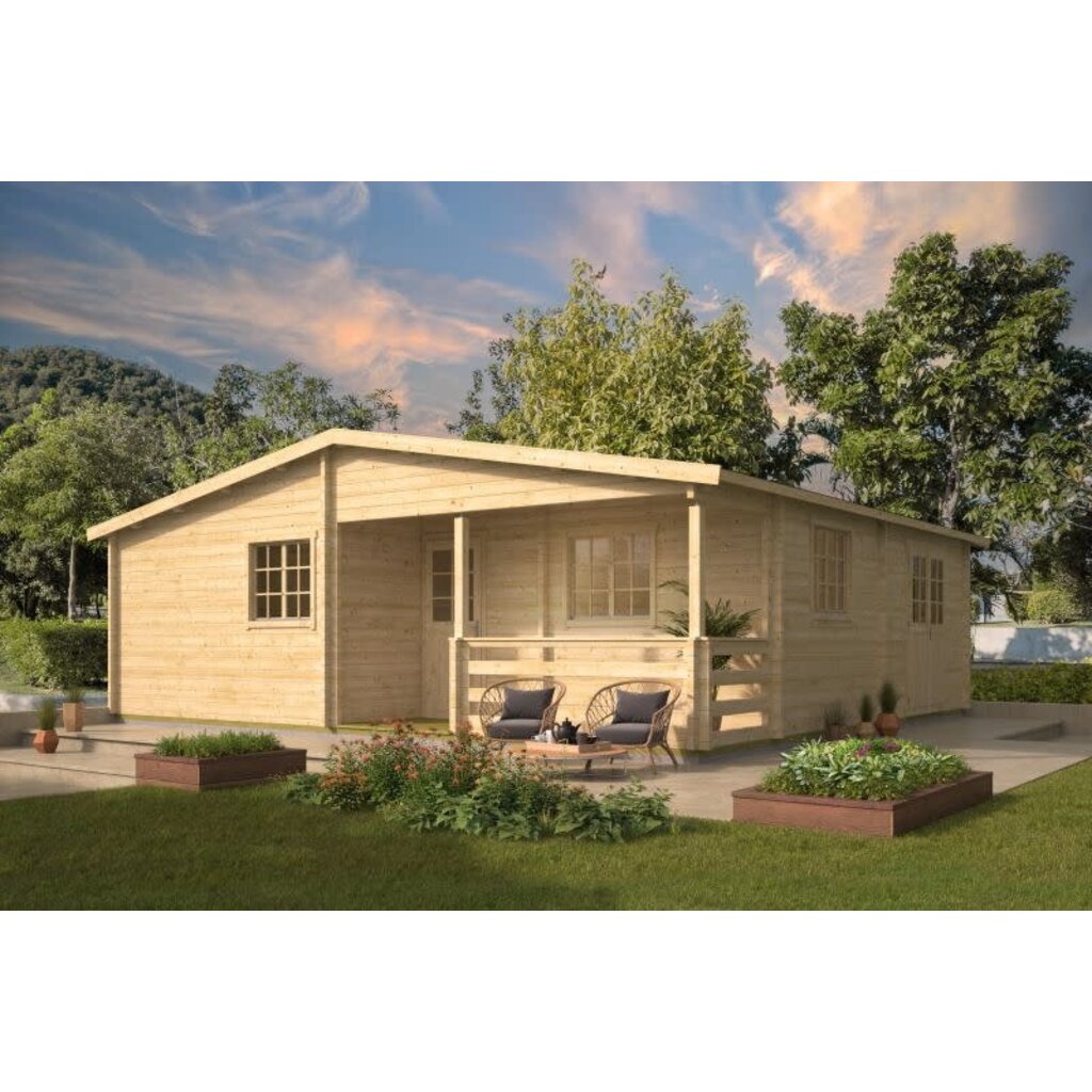 Blokhut - Tuinhuis Fuerteventura - 70 mm - onbehandeld