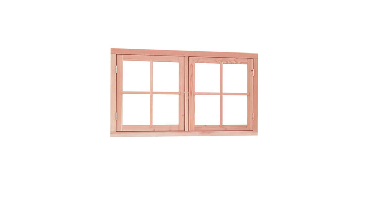 woodvision Douglas dubbel uitzetraam, 141,2 x 83,7 cm, onbehandeld.