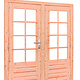 woodvision Douglas dubbele 8-ruits deur inclusief kozijn, 168 x 201 cm, onbehandeld.