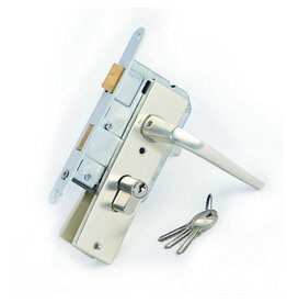 Inbouw cilinderslot incl. deurkrukken, stift en 90mm pen, diepte kast 55mm, lengte cilinder 80mm