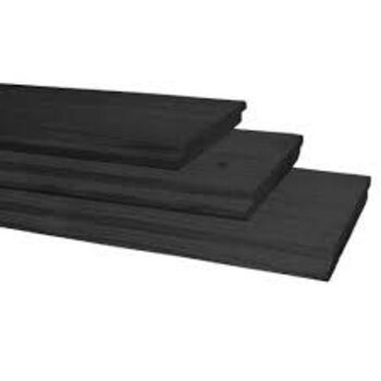 Vuren geschaafd halfhouts rabat 1,8 X 19,5 X 300 cm, zwart gedompeld.