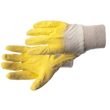 WERKHANDSCHOEN GEEL LATEX SNIJV.