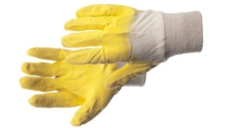 WERKHANDSCHOEN GEEL LATEX SNIJV.