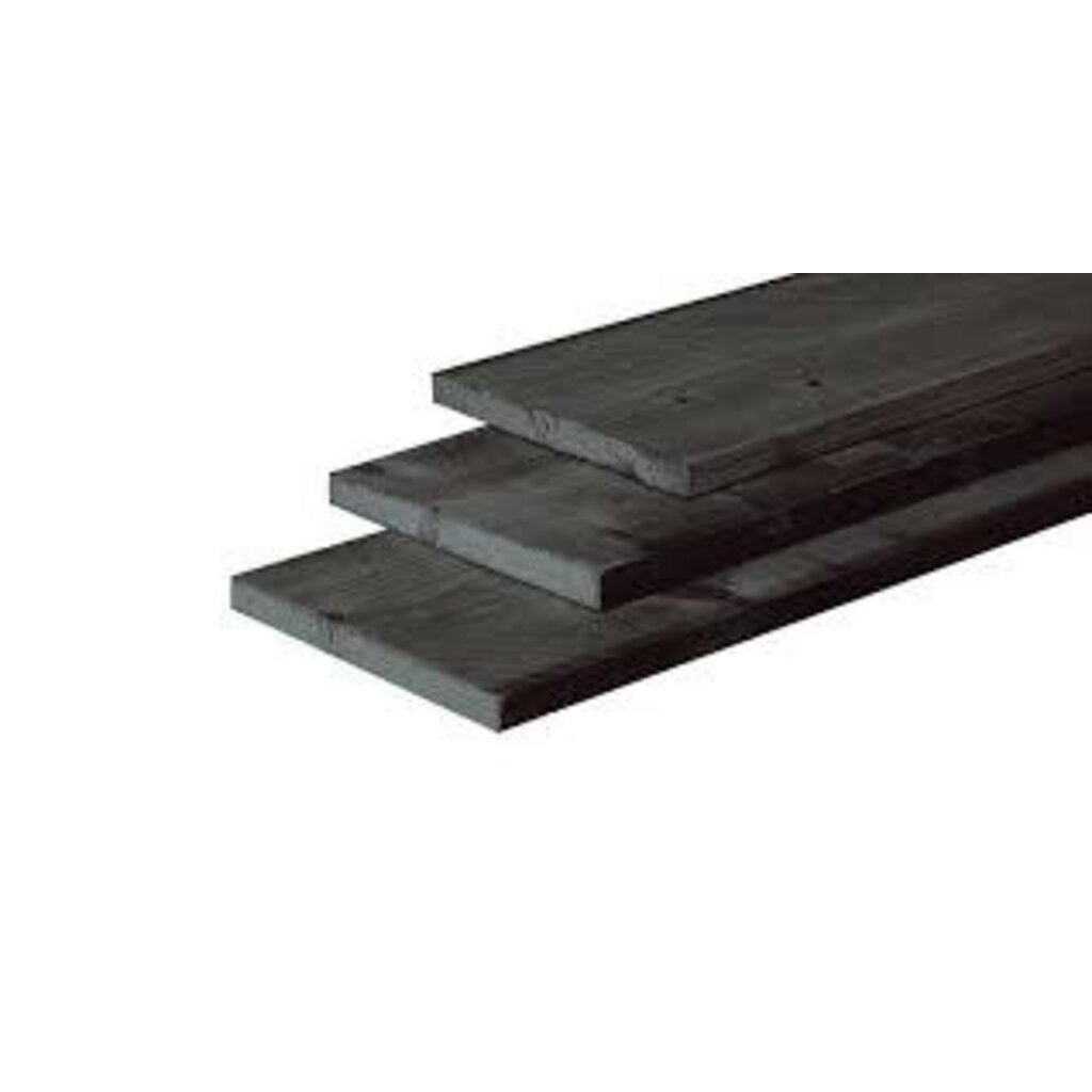 Grenen 22 x 200 fijn bezaagd Zwart gedompeld 500 cm