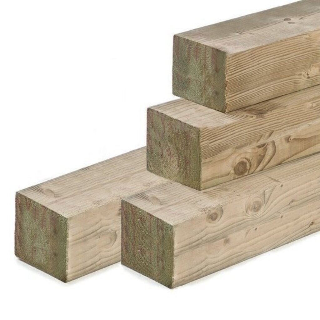 Grenen geschaafde Paal 9 x 9