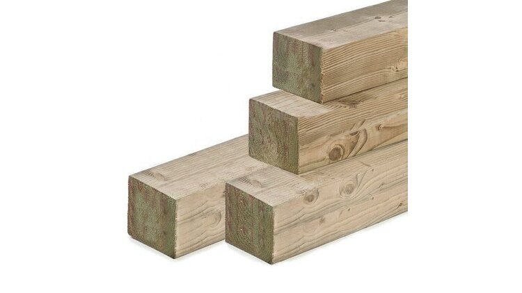 Grenen geschaafde Paal 9 x 9