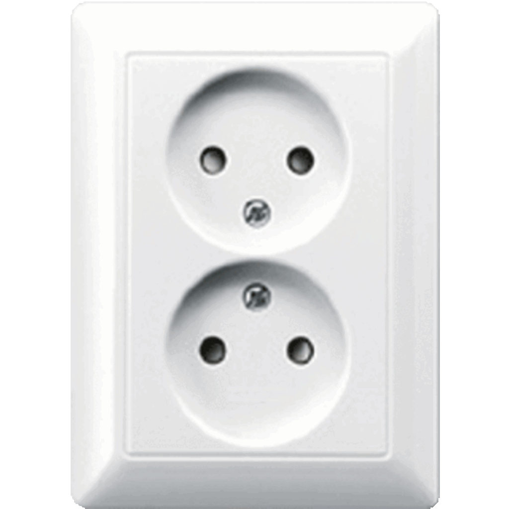 2-voudige contactdoos zonder beschermingscontact - Pakket  1 Stuk(s)