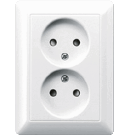 2-voudige contactdoos zonder beschermingscontact - Pakket  1 Stuk(s)