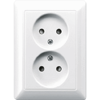 2-voudige contactdoos zonder beschermingscontact - Pakket  1 Stuk(s)