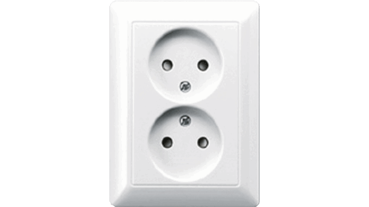 2-voudige contactdoos zonder beschermingscontact - Pakket  1 Stuk(s)