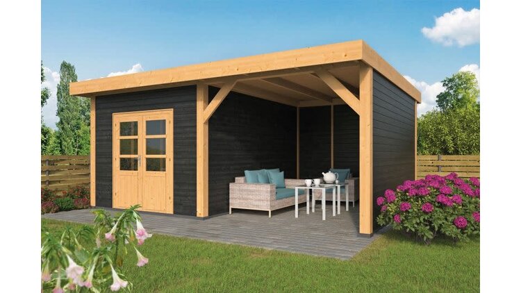 DHZ Plat dak Raalte  Zwart 600x410cm incl. schroefpakket