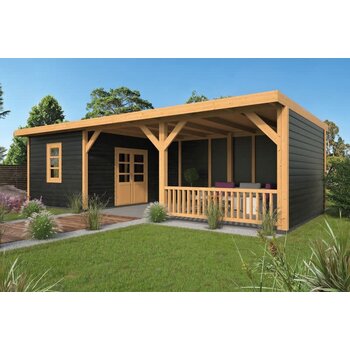 DHZ Plat dak Nijverdal  Zwart  900x410cm incl. schroefpakket