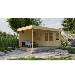 Blokhut - Tuinhuis 28mm Stig met overkapping