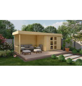 Blokhut - Tuinhuis 28mm Maja met overkapping