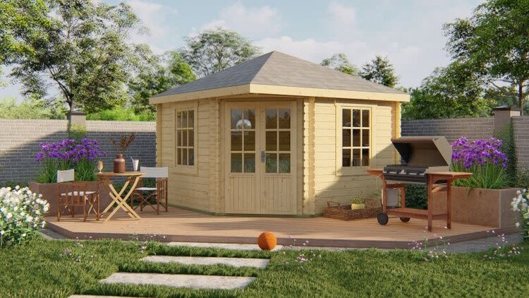 Tuinhuis Nilsson - 44 mm - Vuren onb.