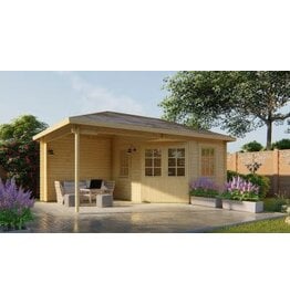 Blokhut - Tuinhuis 28mm Christoffer met overkapping