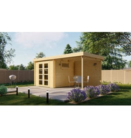 Blokhut - Tuinhuis 28mm Brenda met overkapping