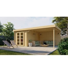 Blokhut - Tuinhuis 28mm Diederick met overkapping