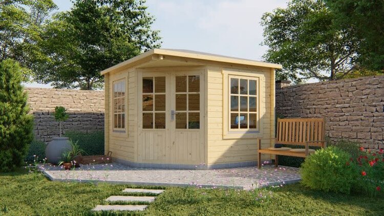 Blokhut - Tuinhuis 40mm met iso glas Emma