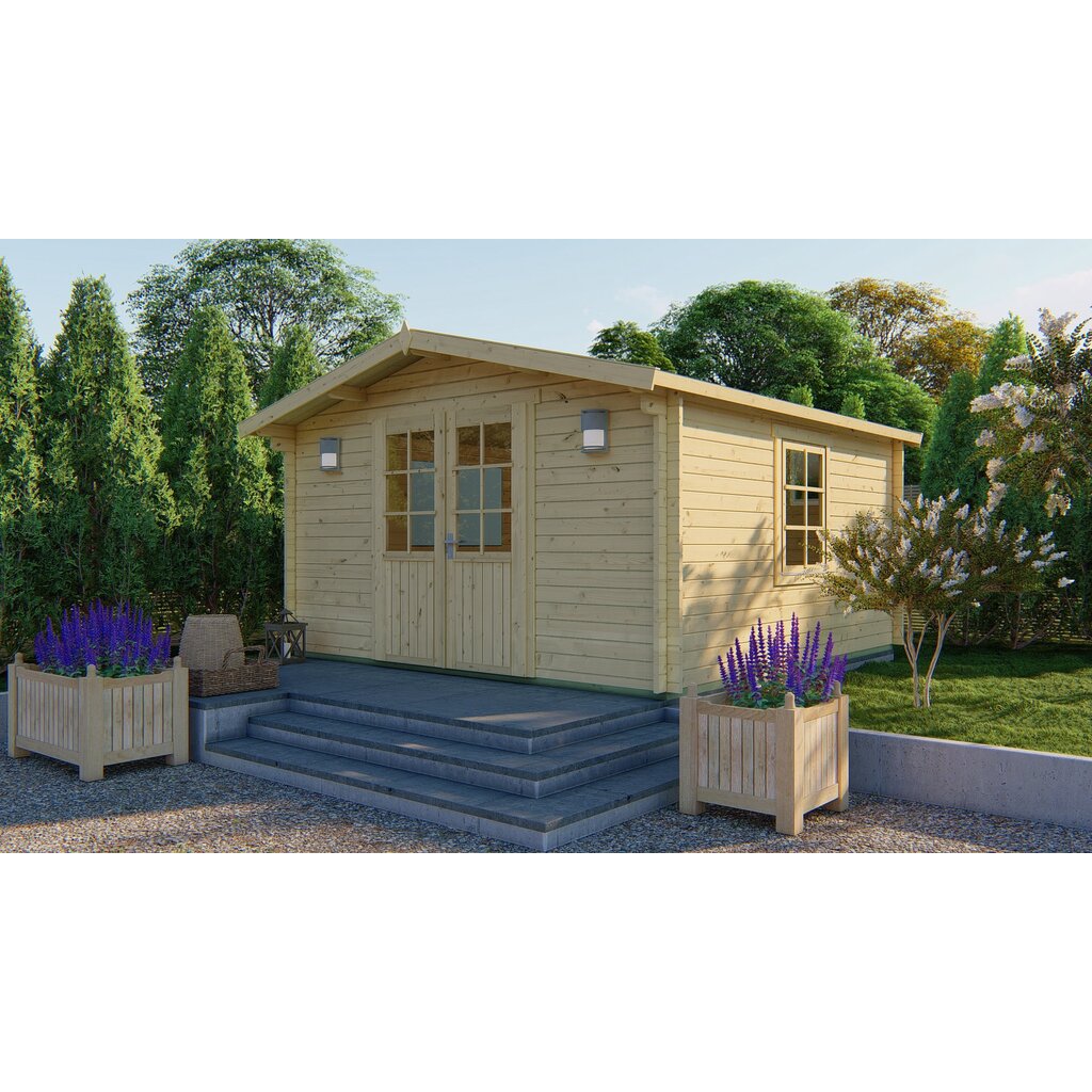 Blokhut - Tuinhuis 40mm met iso glas Gunda