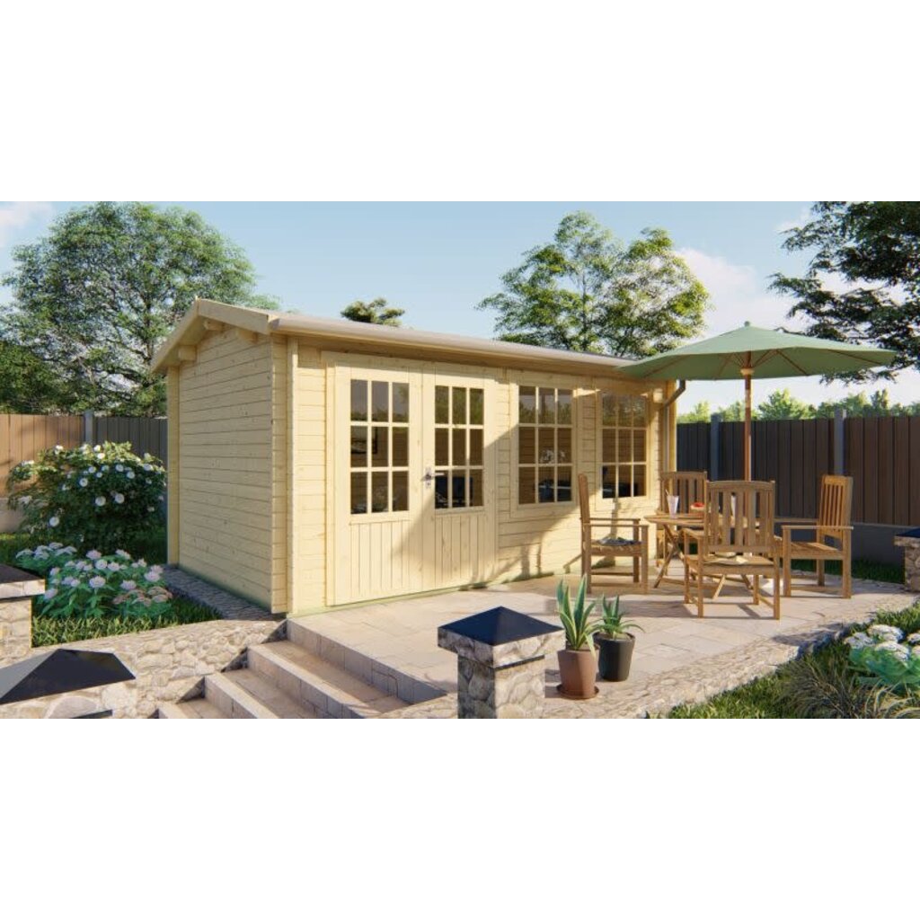 Blokhut - Tuinhuis 40mm met iso glas Aiste