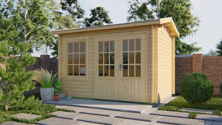 Blokhut - Tuinhuis 40mm met iso glas Daisy