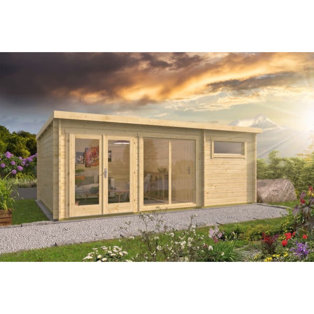 Blokhut - Tuinhuis 40mm met iso glas Flow