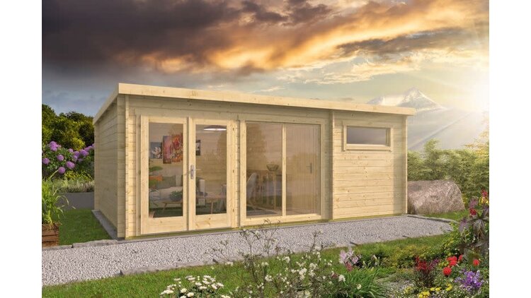 Blokhut - Tuinhuis 40mm met iso glas Flow