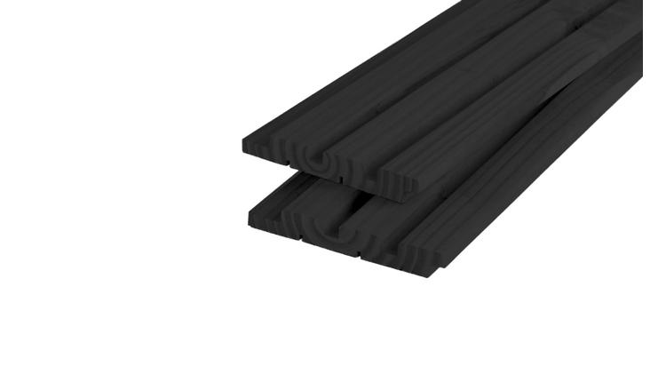 Triple Rhombus Vuren 18 x 145 Zwart Lengte 300cm