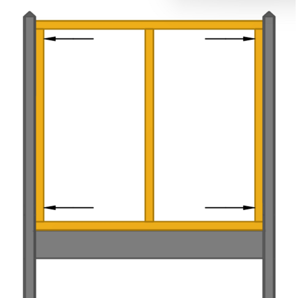 Douglas regelwerk voor frame - beton schutting systeem