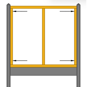 Douglas regelwerk voor frame - beton schutting systeem