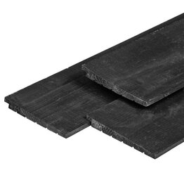 Douglas Zweeds rabat houtpakket zwart geïmpregneerd - beton schutting systeem