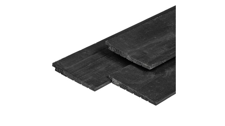 Douglas Zweeds rabat houtpakket zwart geïmpregneerd - beton schutting systeem