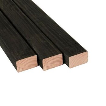 Douglas geschaafde regel zwart geïmp . 4,5 x 7 cm