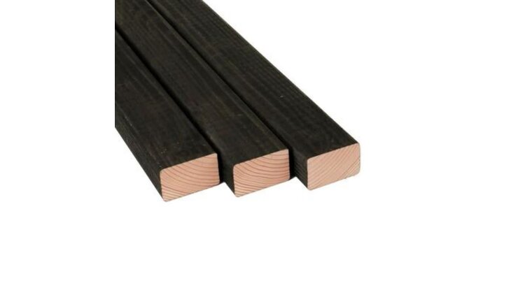 Douglas geschaafde regel zwart geïmp . 4,5 x 7 cm