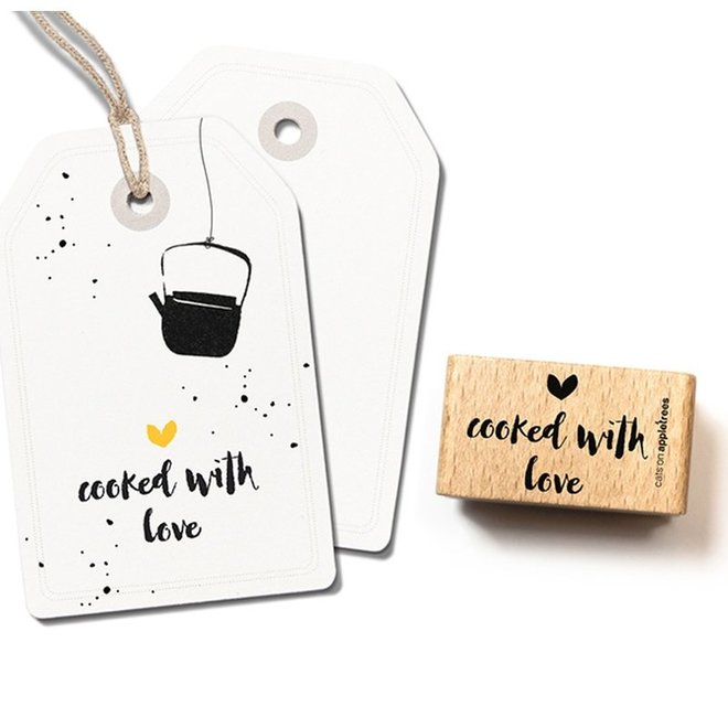 Stempel Tekst 'cooked with love' 2402