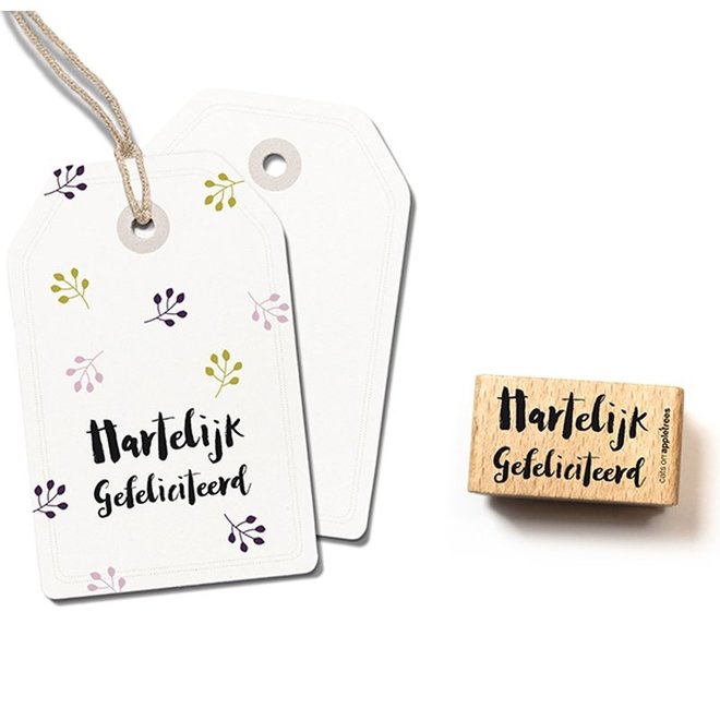 Stempel Tekst Hartelijk Gefeliciteerd 2447